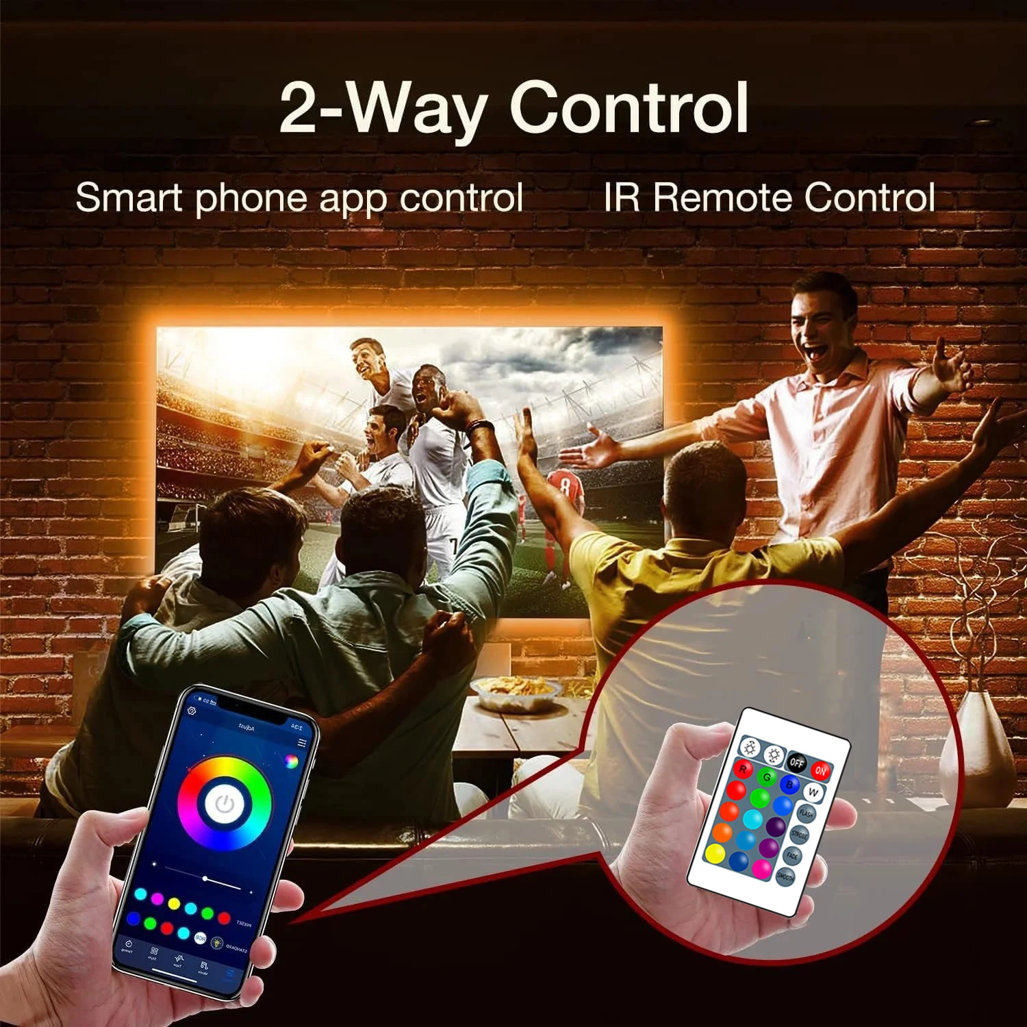 RGB5050 LED Strip Lights With 24key Remote Control USB 5V Flexible Ribbon Tape  For TV Backlights Kitchen Home Decoration