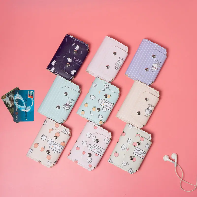 

Cute Bear Card Holder Cute Multi Grids Business Id Credit Bank Card Case Photocards Holder Portable Korean Style Wallet