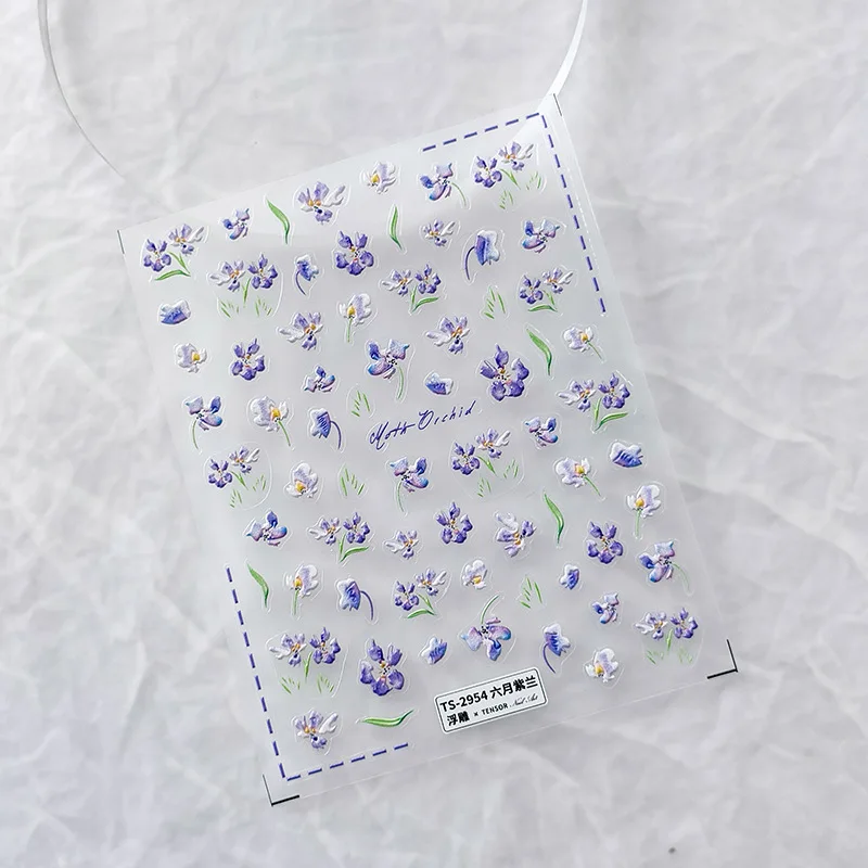 1 قطعة 5D الشتاء سترة نمط ملصقات الأظافر عالية الجودة لينة تنقش الأبيض القوس زهرة الورد ذاتية اللصق ملصقات الأظافر