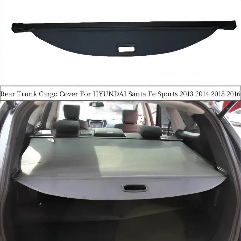 

Rear Trunk Cargo Cover For HYUNDAI Santa Fe Sports 2013 2014 2015 2016 Privacy Screen Security Shield Shade Stretchable Curtain
