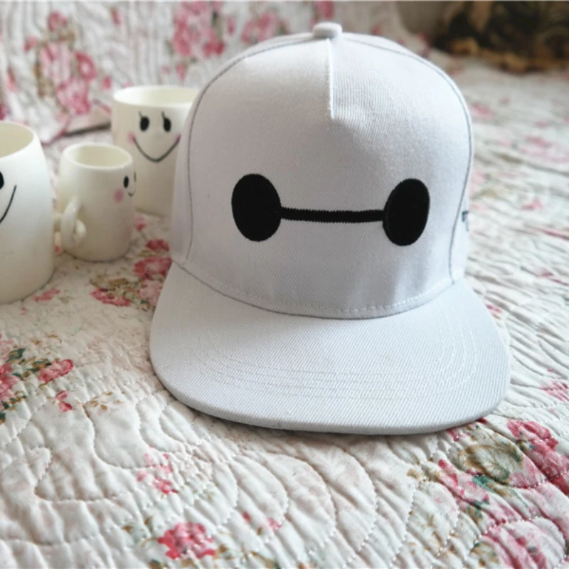 Disney Cartoon Anime Big Hero 6 Baseball Cap Baymax Hip Hop Cap Parent-Child Flat Brim Peaked Cap Hip-hop Hat Sunscreen Gifts