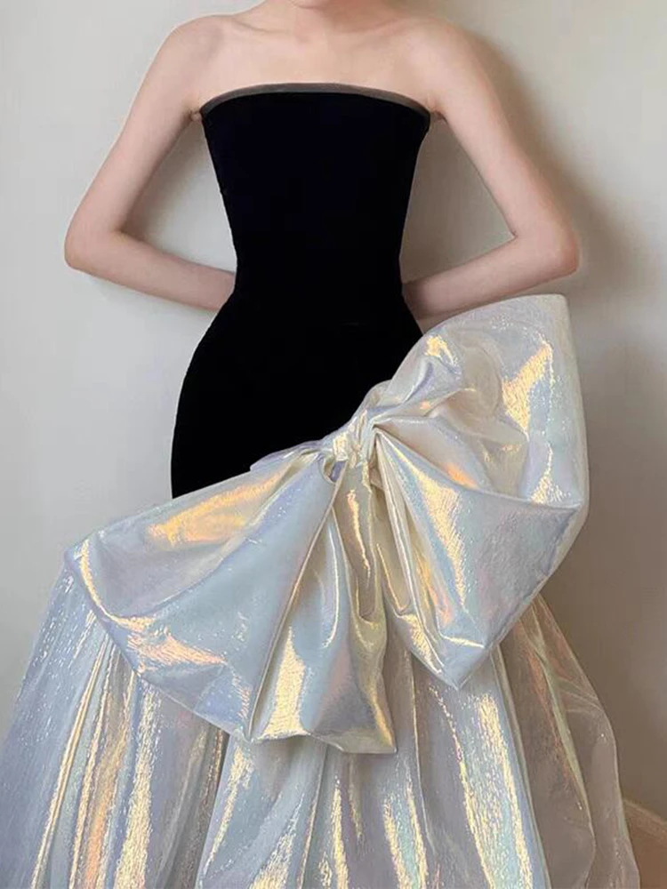 Gaun Pengiring Pengantin Malam Dr Kain Satin Korea Sle Pinggang Tengah Tanpa Sve Rok Panjang Performa Pernikahan Dr untuk Wanita