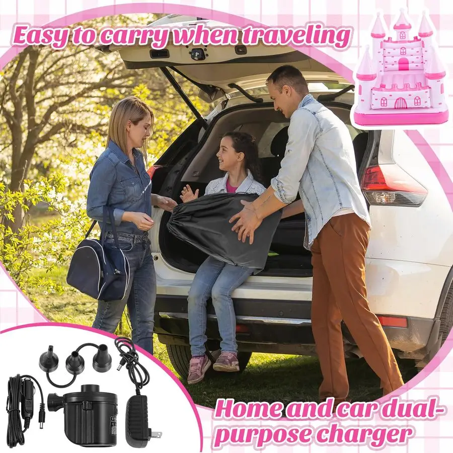 سرير أطفال قابل للنفخ من Castle، سرير سفر للأطفال الصغار مع مصد أمان ومرتبة هوائية مرتبة هوائية محمولة مع مضخة لقضاء العطلات #6