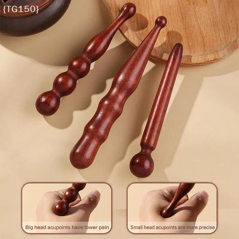 

【TG150】Wooden Acupoint Massage Stick Foot Head Body Meridian Massage Tool Portable Stress Relief Acupressure Stick【WT】