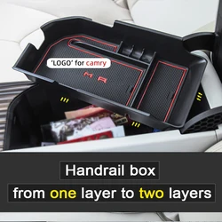 Car Center Console Armrest Storage Box For Toyota Camry 2018-2021 2022 2023 Container Stowing Glove Box Interior Accessories
