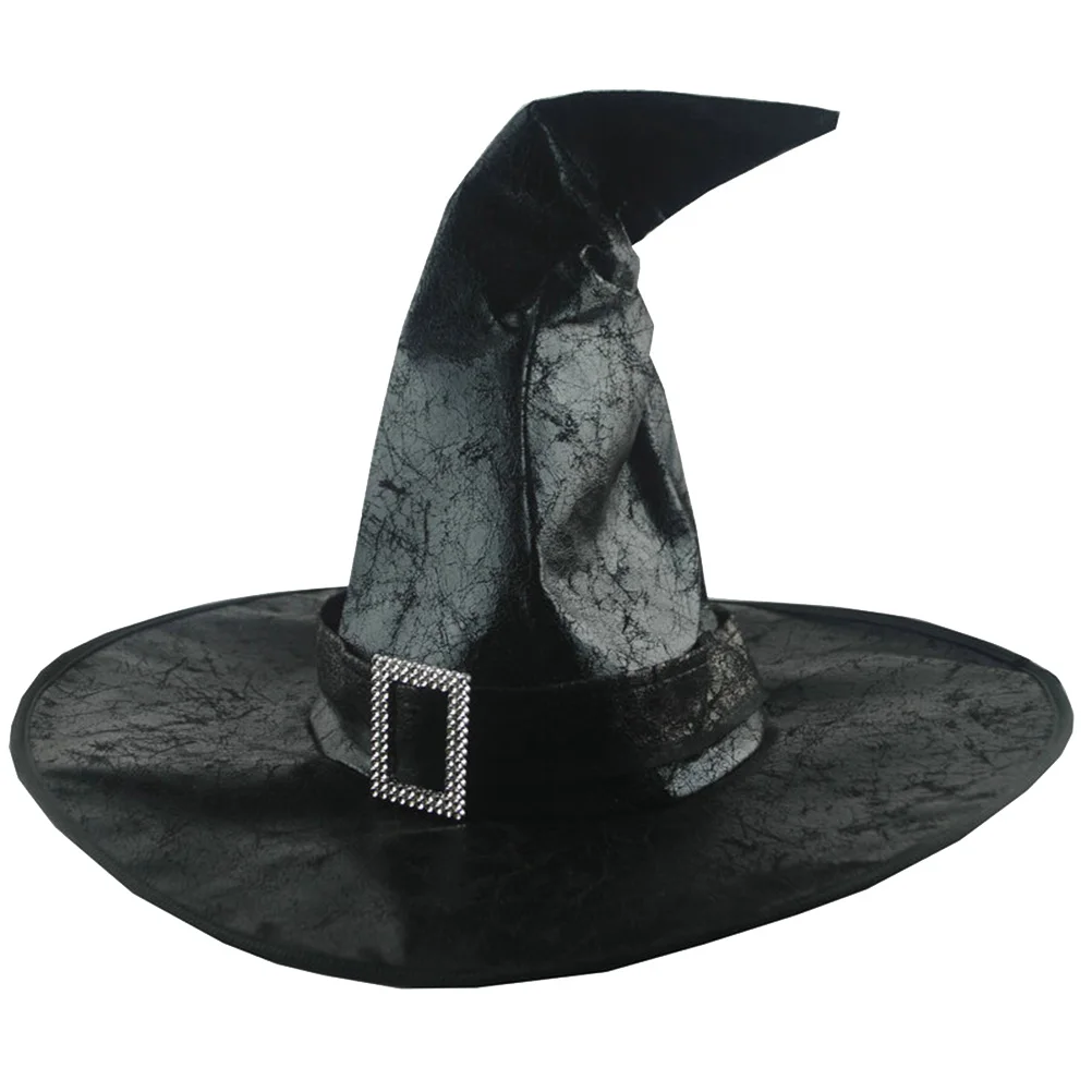 

Ripped Witch Hat For Halloween Costume Party Masquerade Unisex Adult s Black Cap Funny Costume Accessories Wizard Clothing