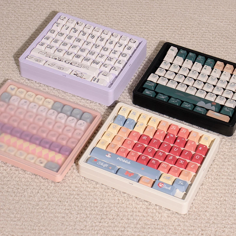 4 Color 3Layer Keycap Storage Case Dust Box Keycap Collection Keycaps Switches Storage Box Transparent Bag Keycaps Switch Cover