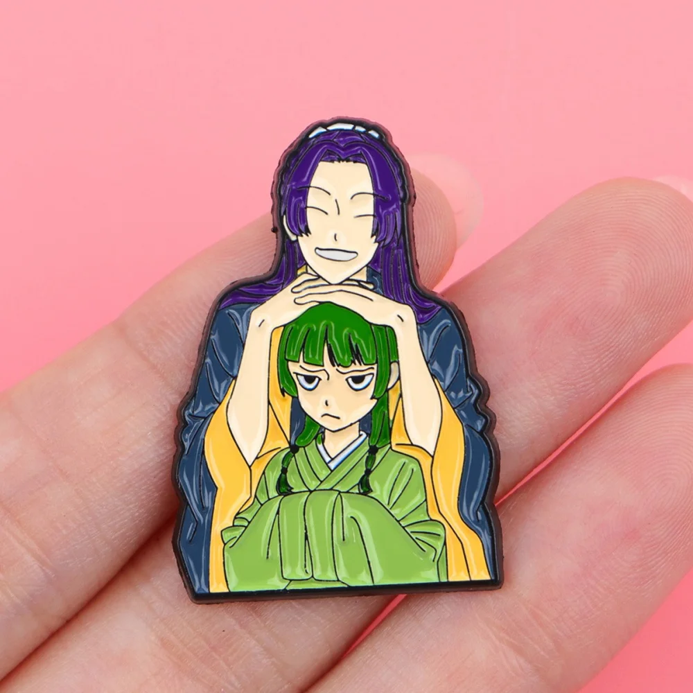 Anime The Apothecary Diaries Jin Shi Mao Mao Cosplay Distintivo Figura in metallo Spilla Decorazione del costume Spille Puntelli per feste unisex