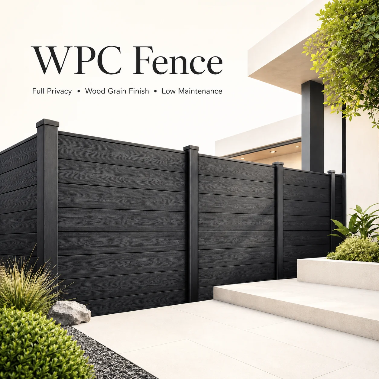 Panel de Cercado WPC Impermeable, Resistente a los Rayos UV, Cercado de Madera y Plástico Compuesto para Jardín, Patio, Terraza, Privacidad y Seguridad en Exteriores