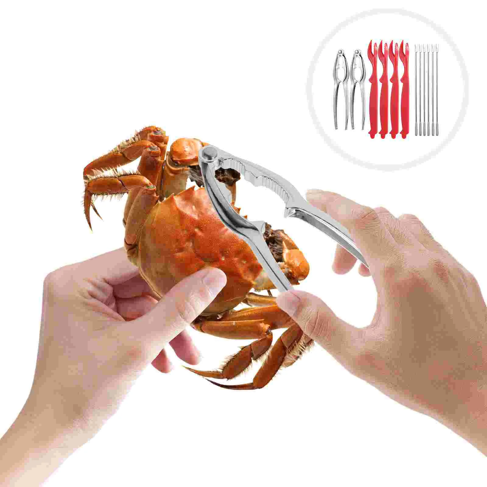 Juego de herramientas para comer cangrejo, tijeras prácticas para langosta, herramientas para desgranar, tenedor, mariscos de plástico, 12 Uds.