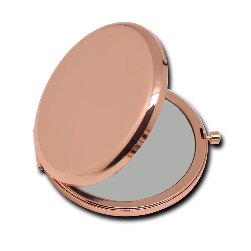 65mm Double-sided Compact Mirror Flat Folding Portable Metal Makeup Mirrors Creative Gifts