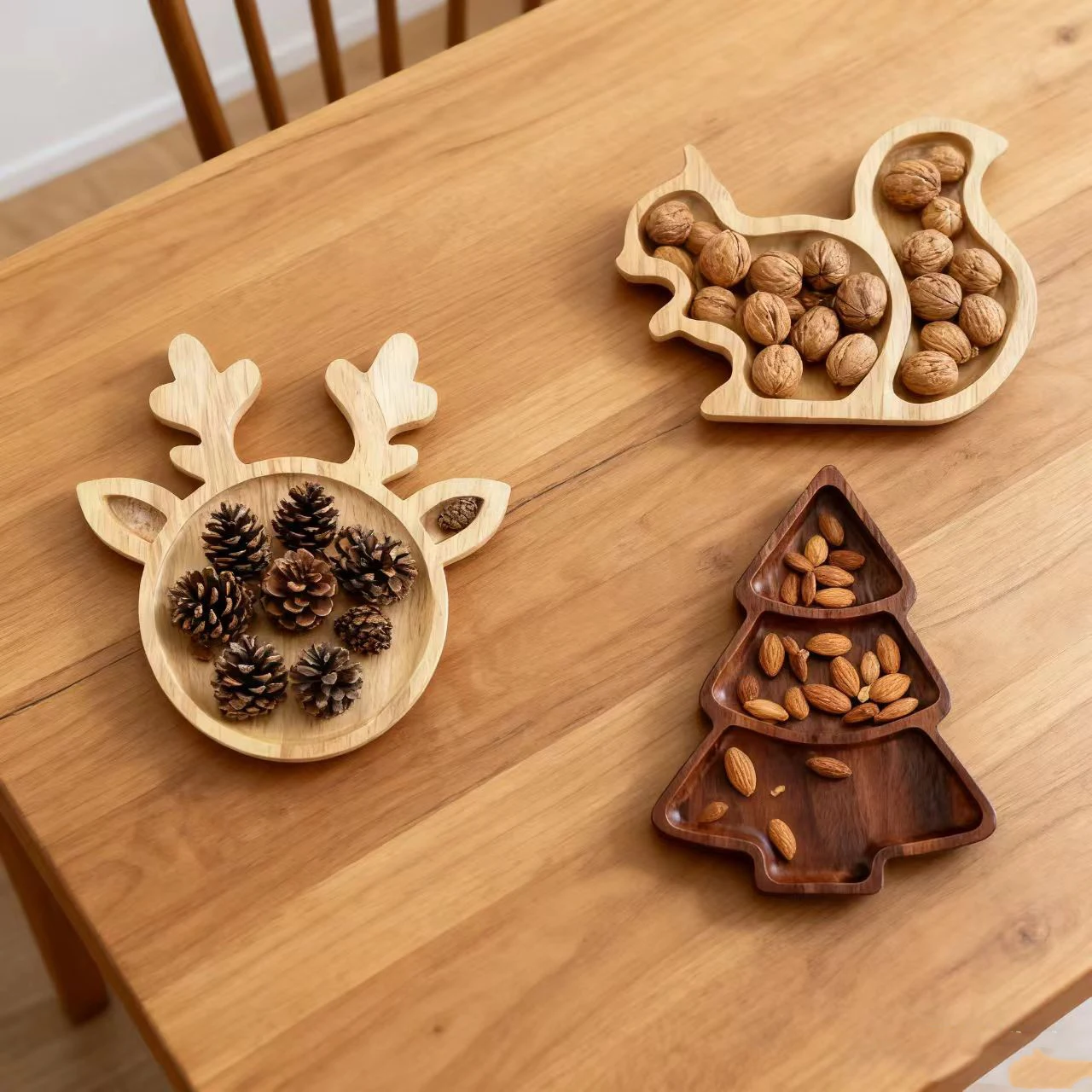 

Поднос для закусок, деревянное сервировочное блюдо, идеально подходящее для сухофруктов и орехов, идеально подходит для вечеринок и использования на кухне, товары для дома и ресторана