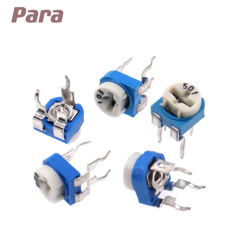 50PCS RM065 RM-065 100 200 500 1K 2K 5K 10K 20K 50K 100K 200K 500K 1M ohm WH06-2 Trimpot Trimmer Potentiometer variable resistor