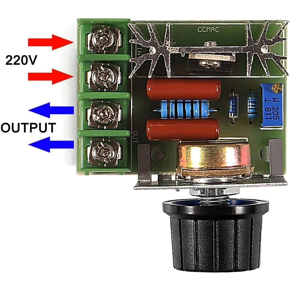 3pcs AC 2000W 220V B500K High-Power Thyristor Electronic Voltage Regulator for Adjusting Dimming Speed Temperature