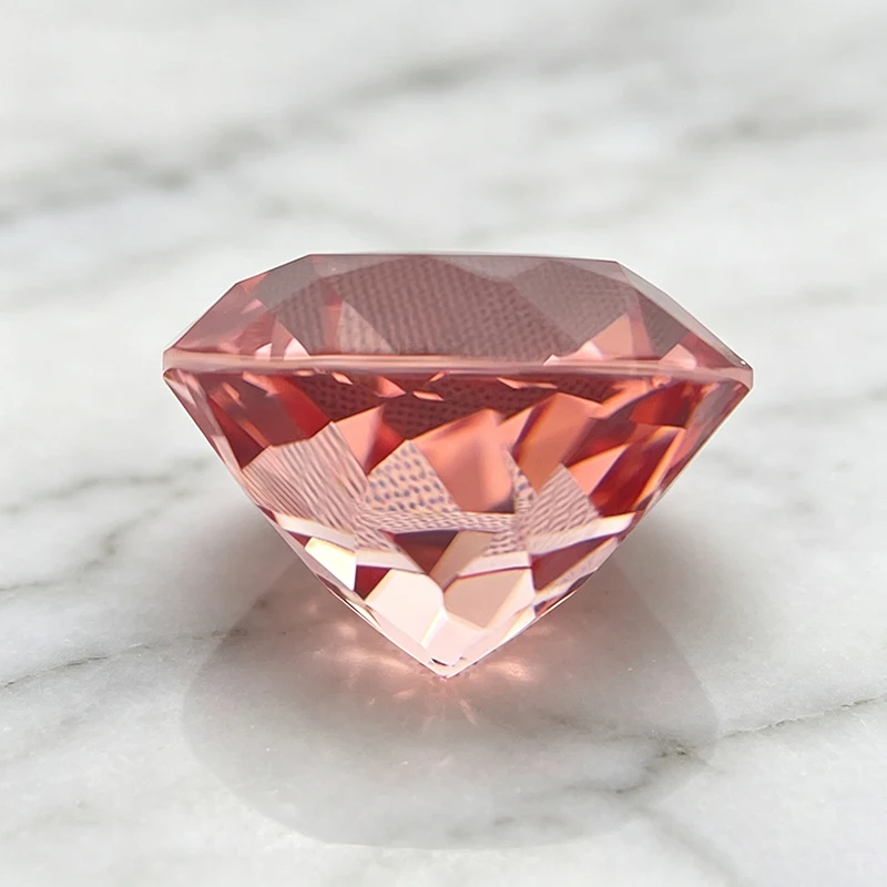 Hochwertiger Labor-Saphir in runder Form, Lotusrosa, Edelstein für DIY-Schmuckherstellung, Materialien mit wählbarem Zertifikat – Detail 5