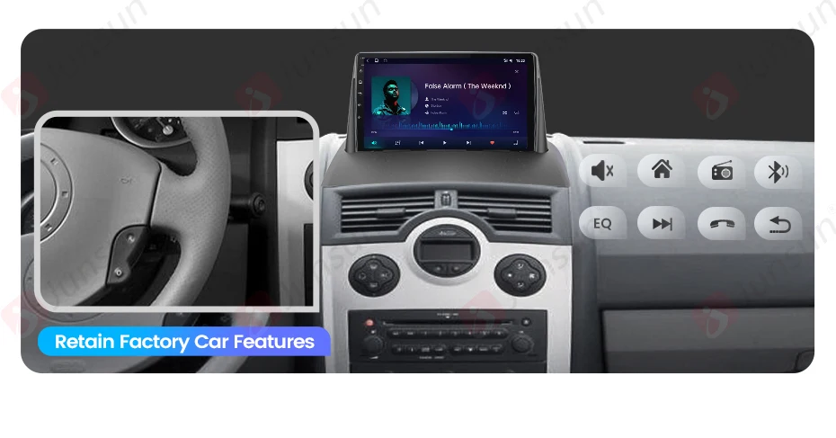 Junsun drahtloses Carplay Android Autoradio für Renault Megane 2 2013-2018 Auto intelligente Systeme rds bt dsp 2 din Autoradio – Detail 5