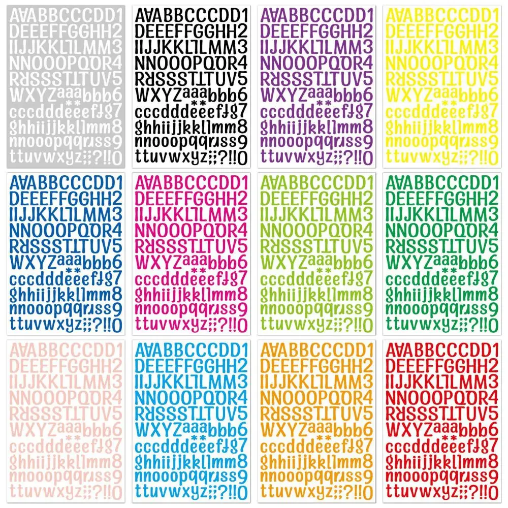 2Pcs 26 Alphabet A-Z Planner Stickers Waterproof Colorful Creative DIY PVC Letter Number Sticker For Kids Cup Laptop