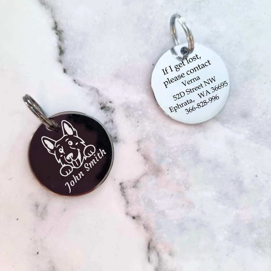 

1 pc Cartoon cute Dog Tag Laser Engraving Tags Pet ID Name Number Address For dog Pets