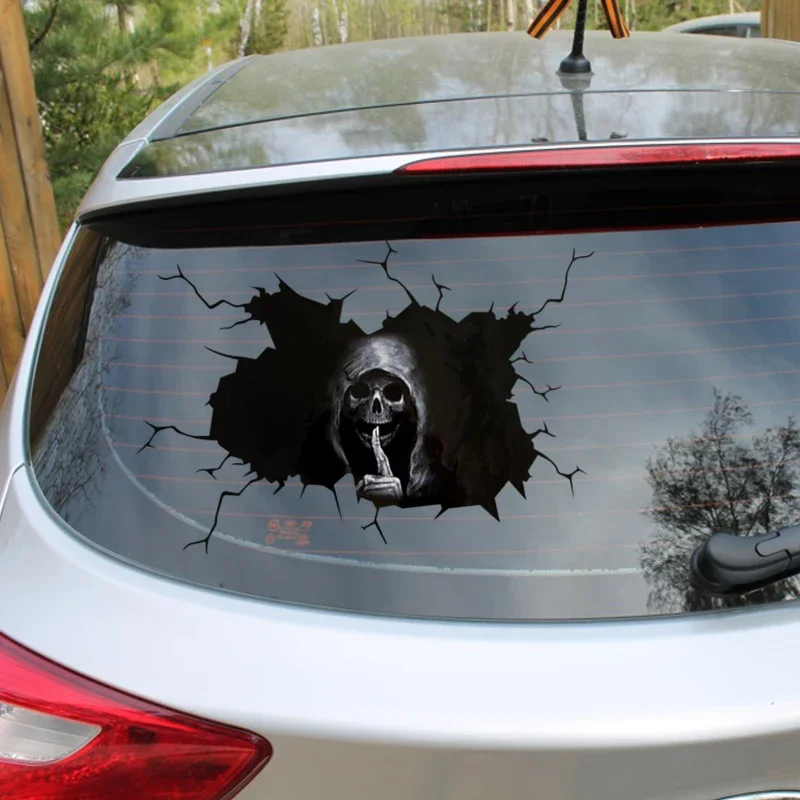 Festive Skull Sticker Car Window Decoration Party STICKER CAR Gothic 3d Glass Sticker Horror Ghost Head Rear Window DevilSticker