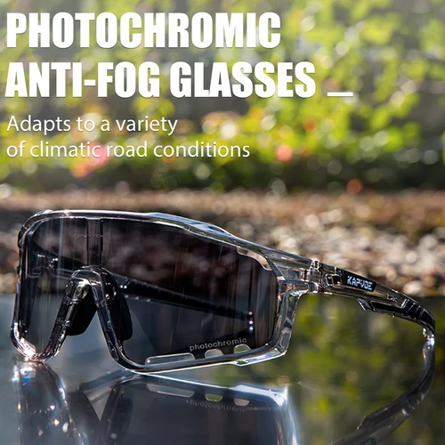 Imagen 1 del producto Kapvoe gafas fotocromáticas para ciclismo, gafas de sol antiniebla para ciclismo de montaña, gafas deportivas para bicicleta de montaña y carretera, gafas para ciclismo