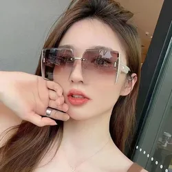 New Borderless Square Sunglasses Women's Brand Designer Fashion Sun Glasses Women Outdoor Driving Eyewear UV400 Oculos De Sol