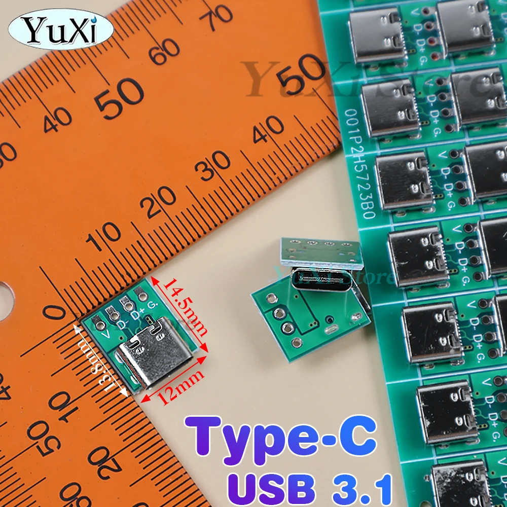 USB 3.1 Type-C Connector Adapter Socket 16Pin Test PCB Board For Data Line Wire Cable Transfer Tail Plug Board Repair Parts