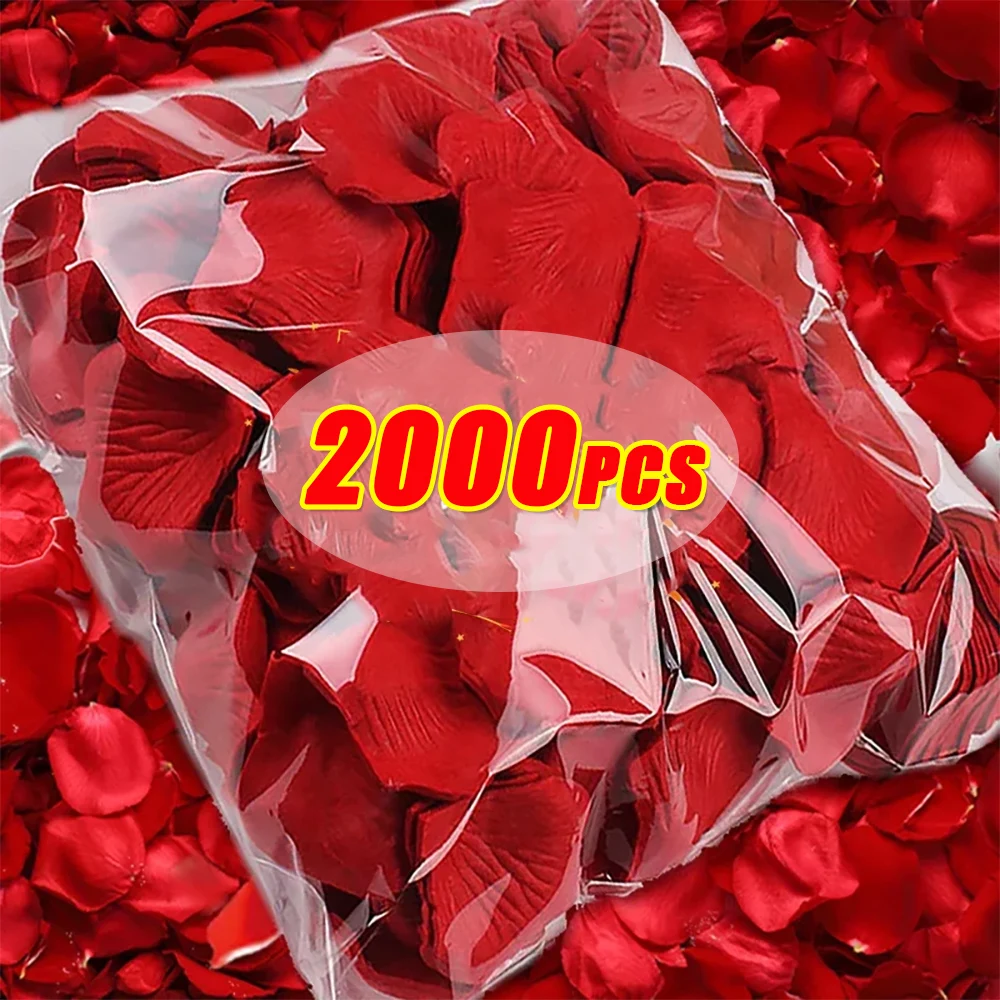 2000/100PCS Artificial Fake Rose Petals Multicolor Fake Silk Rose Flowers Petal For Valentine's Day Wedding Party Decor Supplies