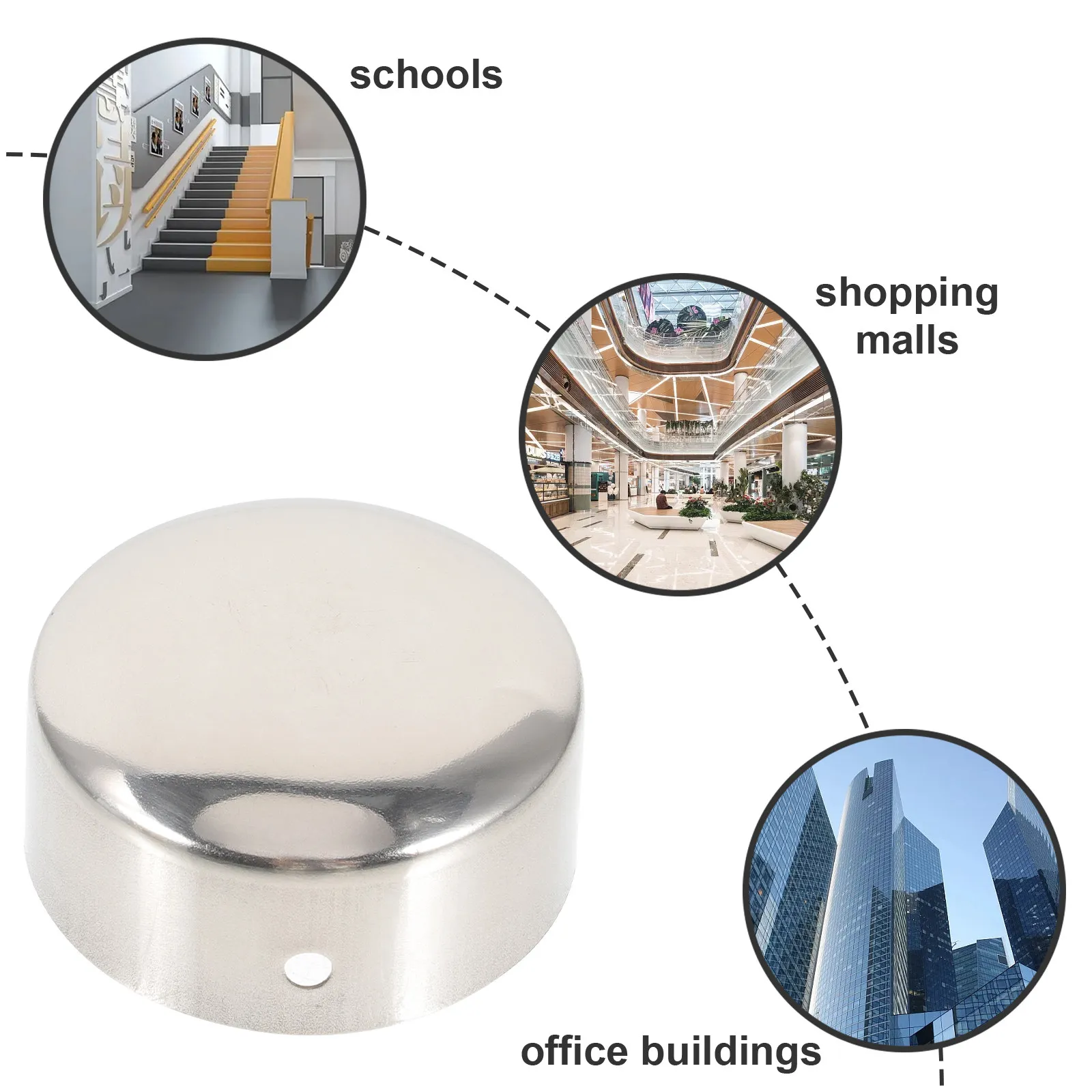 2Pcs Stainless Steel Handrail End Cap Decorative Tube Protector for Stair Railing Caps for Metal Tubing Metal End Caps