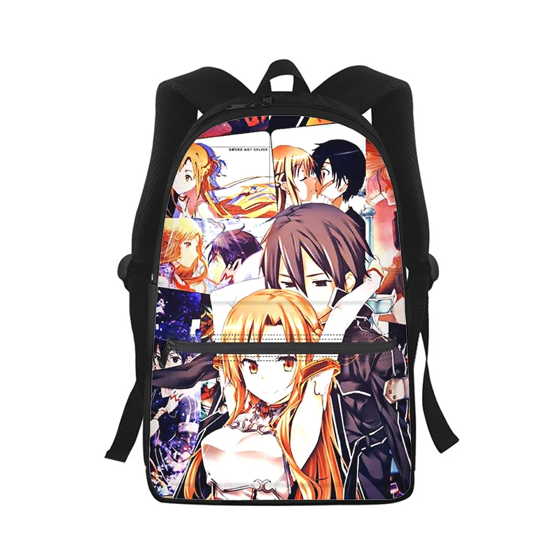 Mochila Anime Sword Art Online para Homens e Mulheres, 3D Print, Bolsa de Escola Estudante, Mochila Laptop, Bolsa de Ombro de Viagem, Moda