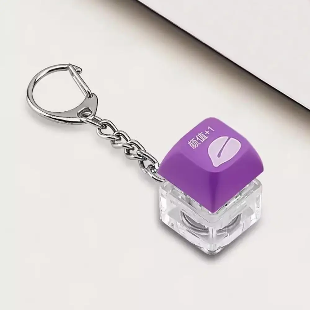 ผ่อนคลาย DIY คีย์บอร์ด Fidget พวงกุญแจคีย์ปุ่ม Light Finger Keyboard Caps บรรเทาความเครียดผ่านเวลา Clicker ของเล่น