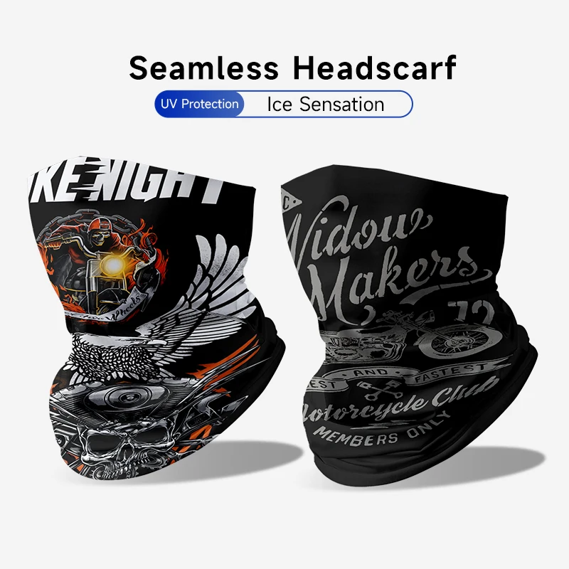 Multifunktionales Kopftuch/Halswärmer UV-Schutz Atmungsaktive Eisseide Unisex Klettermaske Nahtloser Schal für Motorradfahren