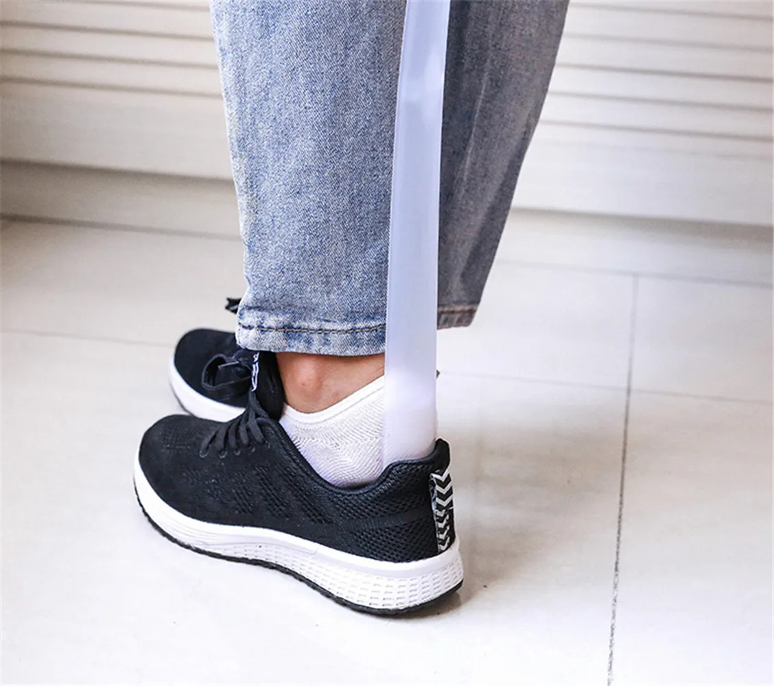 Durable Plastic Long Handle Shoe Horn Portable Shoe Boot Remover Mobility Aid Easily Slip On Shoes Lazy Shoe Helper Accessories