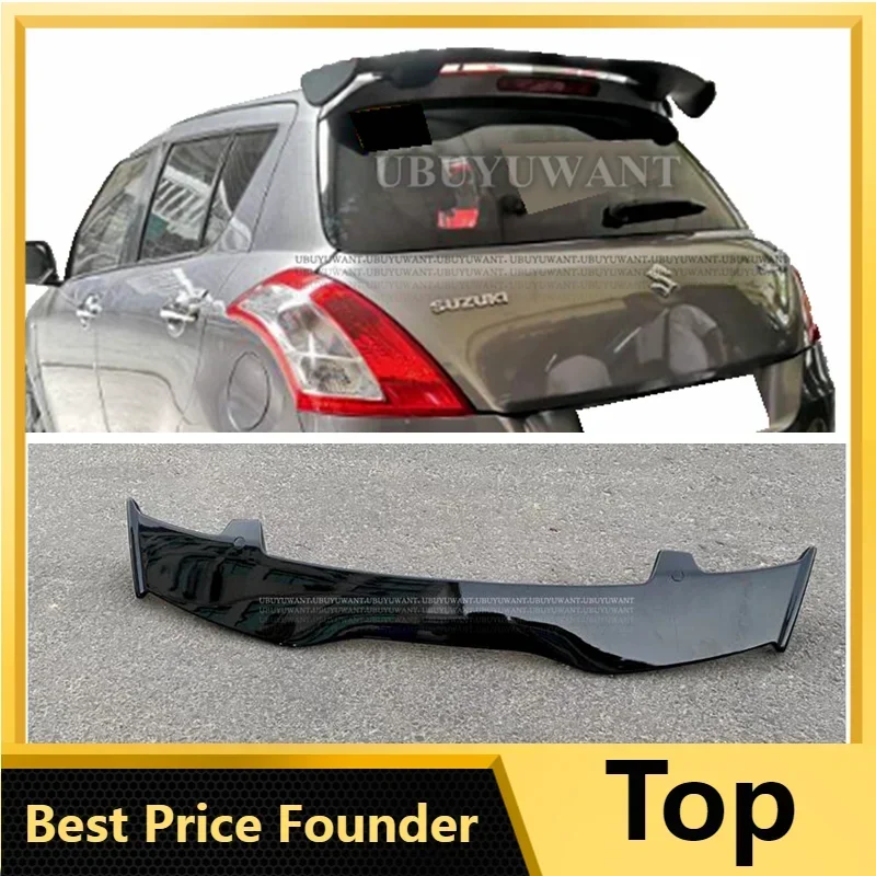 Universal Trunk Spoiler For Suzuki Swifts Spoiler ABS Plastic Carbon Look Rear Roof Wing Car Body Kit Accessories 2006 - 2018