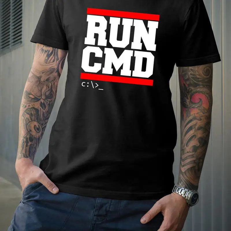 تشغيل CMD تي شيرت Geek Clothing Windows DOS