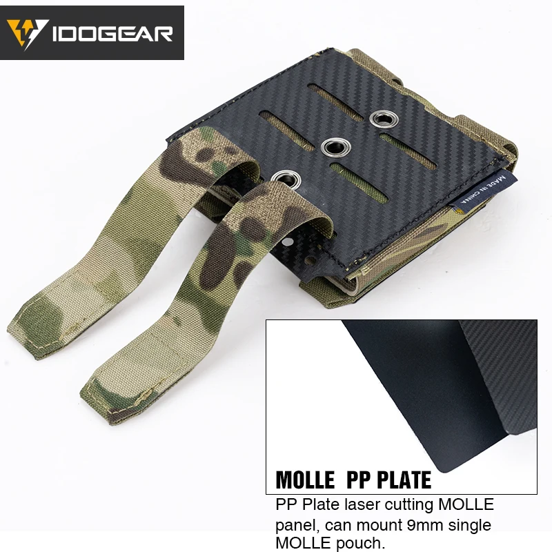 IDOGEAR Tactical Molle 9mm Mag Pouch Military Double 9mm Mag Carrier Carbon Fiber Hunting Airsoft Accessories CS Wargame