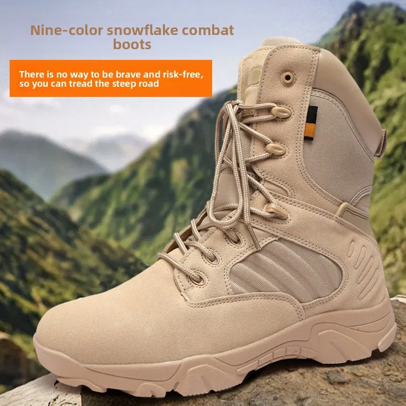 High top desert boots breathable soft bottom outdoor physical training boots men's spring and autumn wear-resistant non-slip