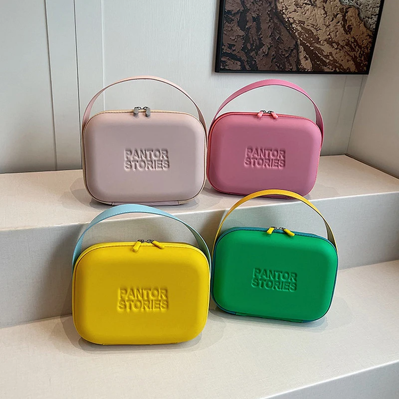 

1Pc Dopamine Handheld Makeup Bag New Fashionable Business Travel Suitcase Portable Silicone Storage Box