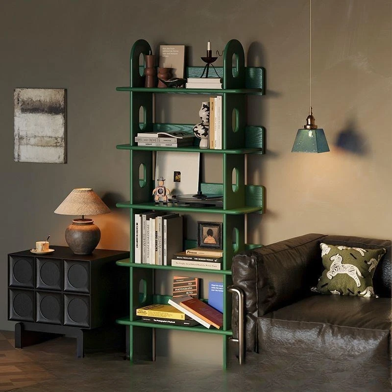 Solid wood rack Multi-layer floor storage rack Display rack Next to TV Bookshelf Dopamine shelf Free installation