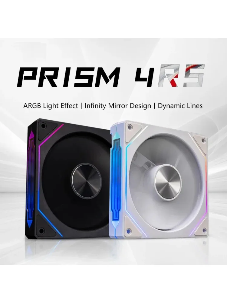 Wentylator do obudowy komputera PRISM 4 RS 12 cm ARGB 4-pinowy cichy wentylator chłodzący 12 V Duża objętość powietrza 800-1600 obr./min — zdjęcie 2