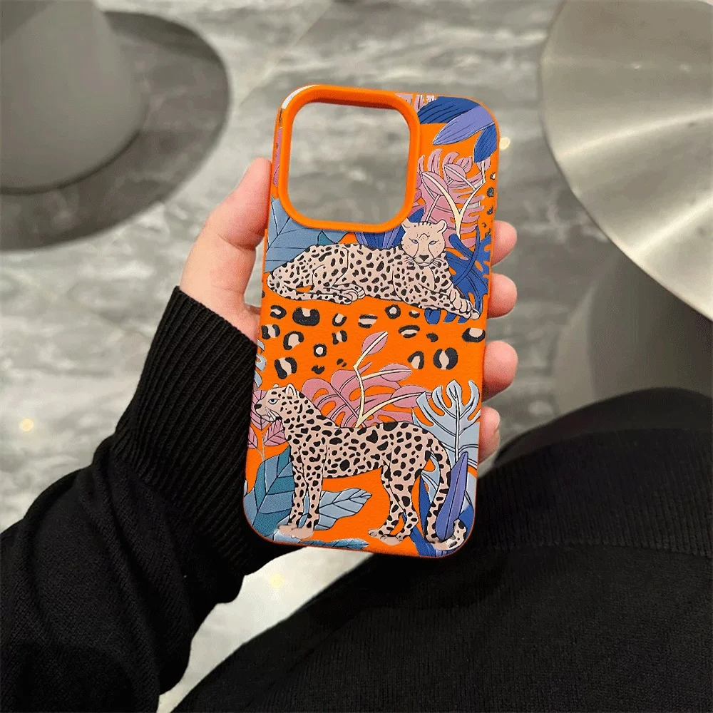 Tropische Geparden-Handyhülle für iPhone 17 16 15 14 13 12 11 Pro Max 16 15 14 Plus 17 16 15 14 13 Pro 17Air Silikon-Matt-Cover – Detail 6