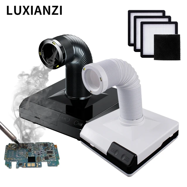 LUXIANZI 60w lutownica pochłaniacz dymu ESD odciąg dymu LED Light filtr z węglem aktywnym gąbka lutownica przyrząd do palenia 220v