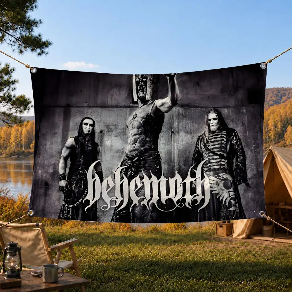 Behemoth Extreme Black Metal Band Flags Home Yard & Garden Decor Banner - Indoor Outdoor Wall Hanging Flag