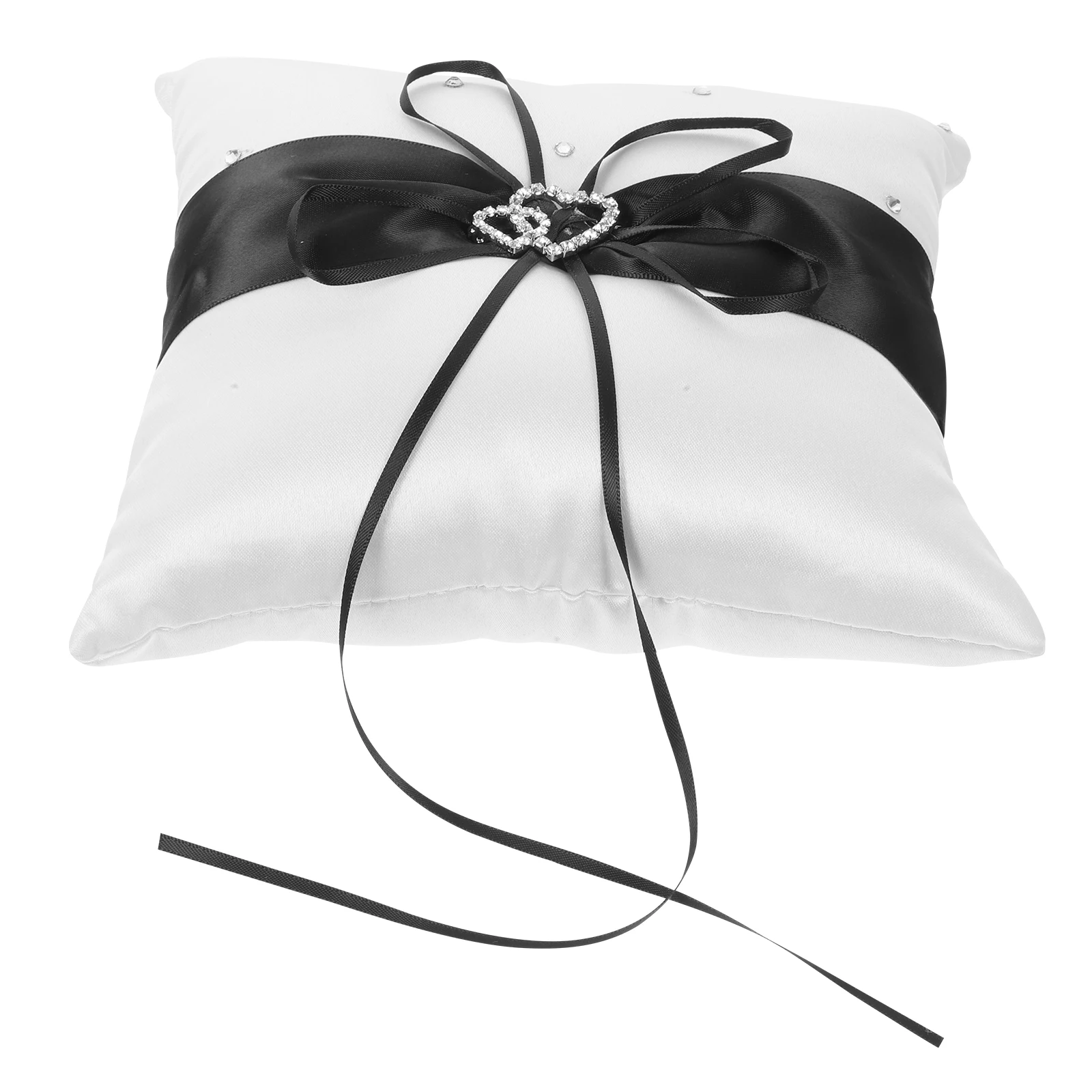 

1pc Bride Ring Pillow Satin Rhinestone Wedding Decoration European Style Soft Comfortable Romantic DIY Accessories