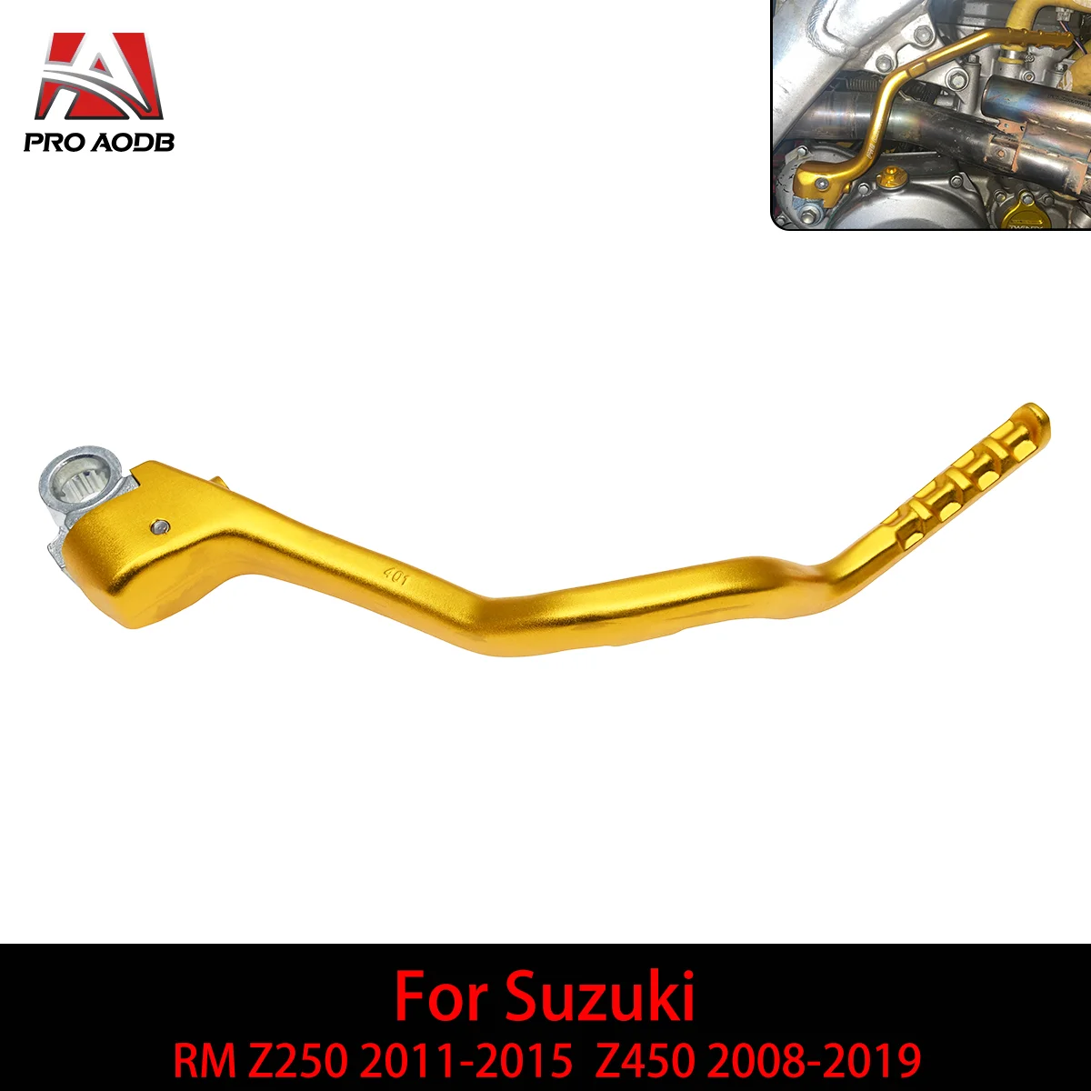 

Motorcycle Aluminum Forged Kick Start Lever Pedal For Suzuki RMZ250 RMZ450 RMZ 250 450 2008-2016 2017 2018 2019 Universal Parts