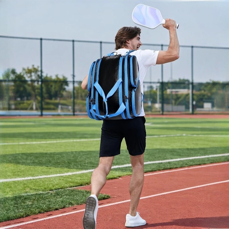 Pickleball Paddle Bag, Multi-Pocket Tennis Racket Backpack with Shoe Compartment, Insulated Gear Storage, Hidden Carry Straps