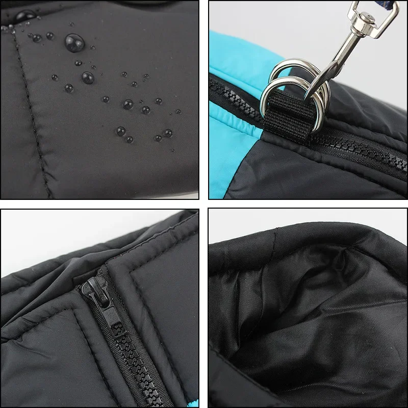 Ropa impermeable para perro, abrigo cálido para mascotas, chaleco acolchado con cremallera, traje facial para perros pequeños, medianos y grandes, Invierno