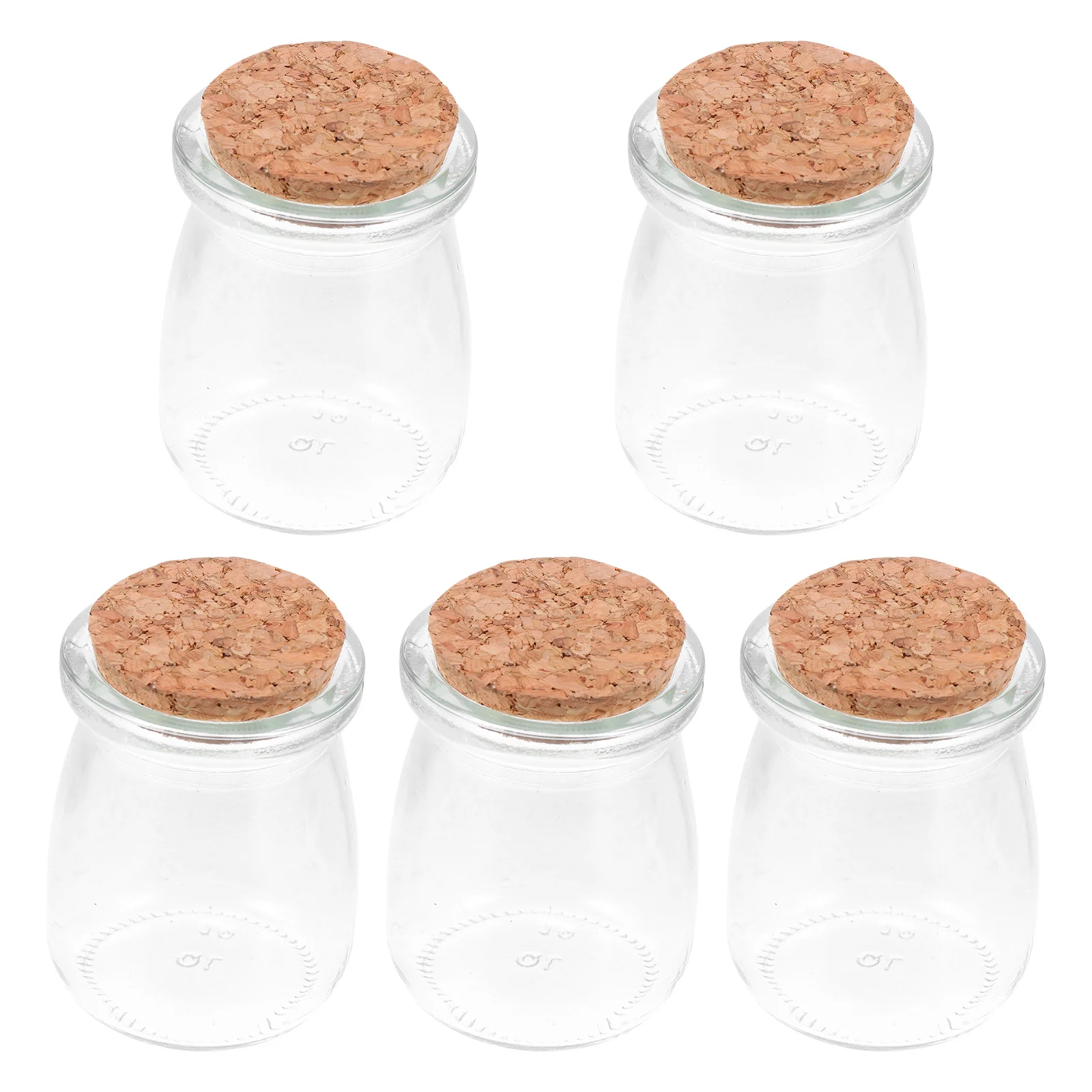 

5 Pcs Corked Bottle Gift Empty Bottles Pudding Shaped Transparent Drift Decoration