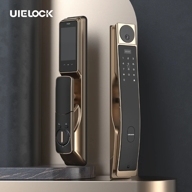 

UIELOCK Finger Vein Unlock Visual Intercom 3D Face Recognition Lock Password Smart Card Tuya App Remote Control Smart Door Lock
