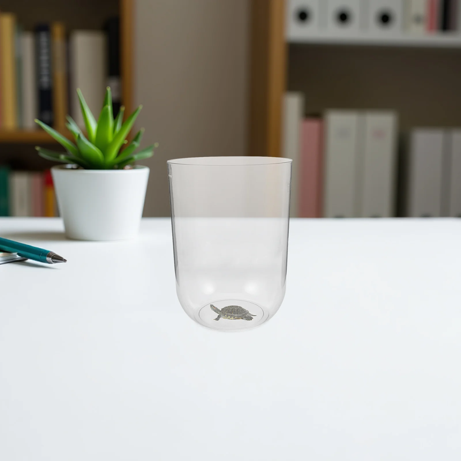 

8L Small Ecological Aquarium Cylindrical Plastic Fish Tank For Betta Turtle Habitat Desktop Mini Water Tank Home Office Decor