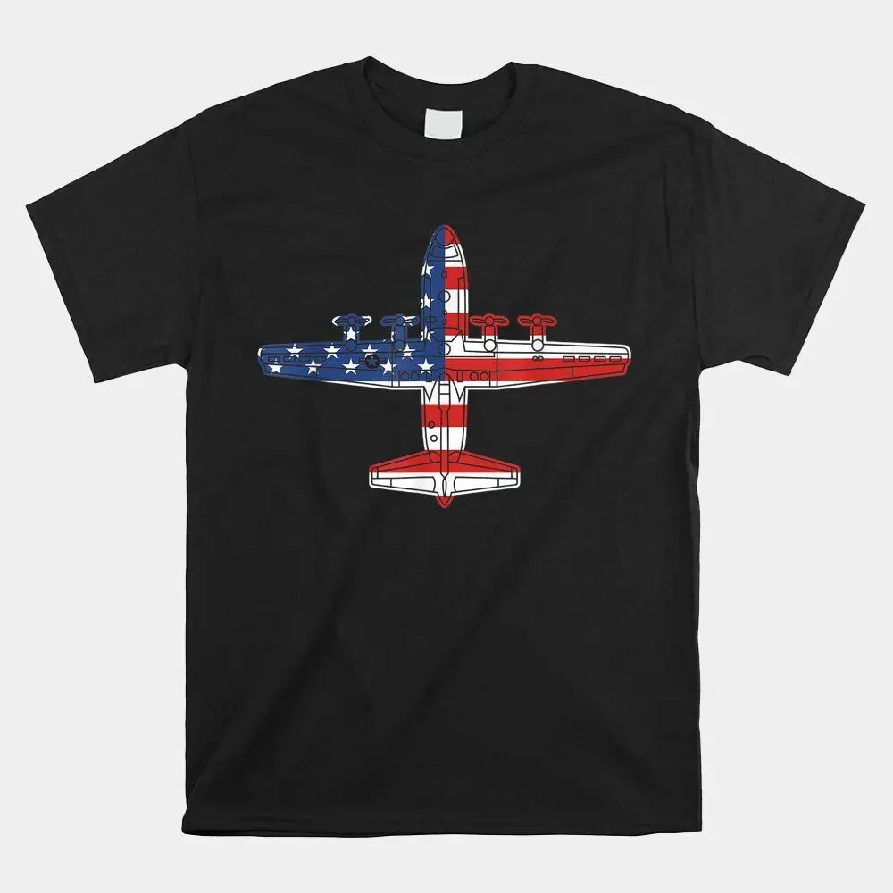 C-130 Gunship  Aircraft American Flag C130 T-shirt Size S-5XL  High Quality 100%Cotton Short Sleeve